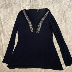 Bundle Allison Brittney Black Long Sleeve Top with Lace Detail  L black skirt 0X
